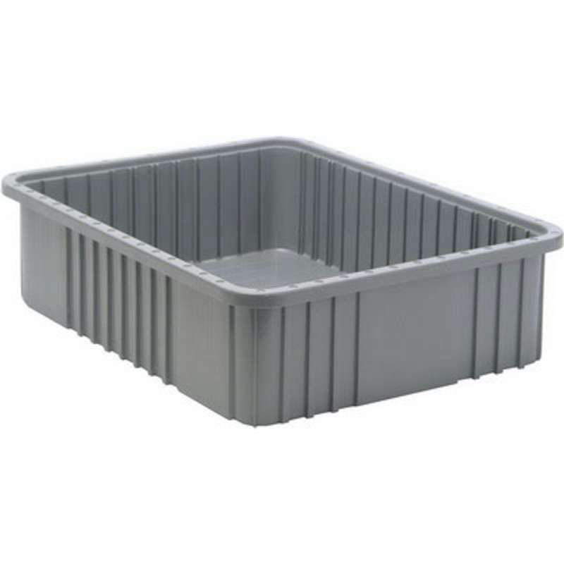 Dividable Grid Container, 22-1/2 x 17-1/2 x 6 in, Grey, 3 per Case